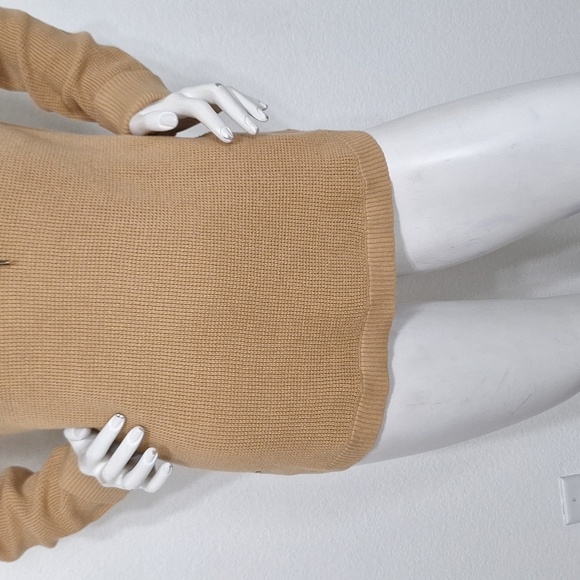 Lauren Ralph Lauren Quiet Luxury Preppy Tan Cowl Neck Drawstring Sweater Size L - Picture 3 of 12